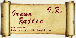 Irena Rajlić vizit kartica